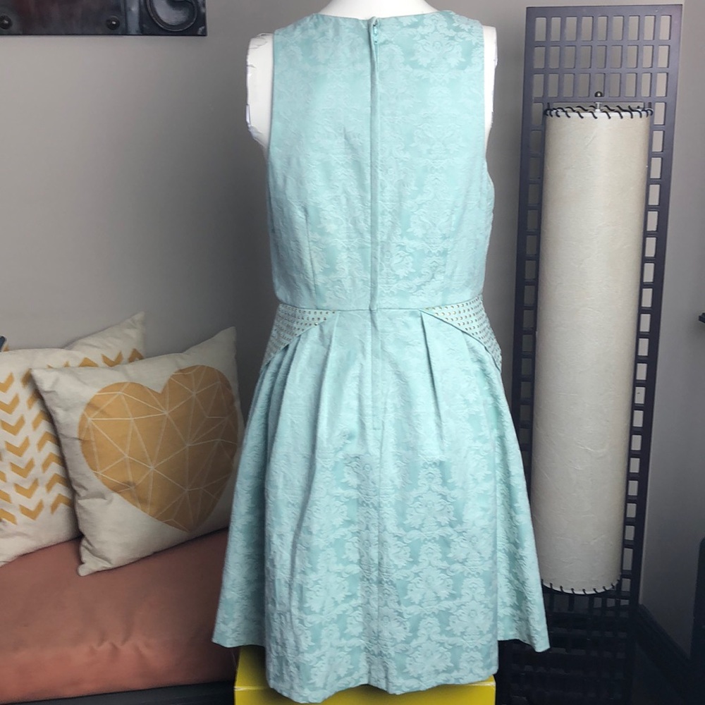 RW&Co Mint Green Jacquard Fit and Flare Dress Size 6 - Picture 10 of 15